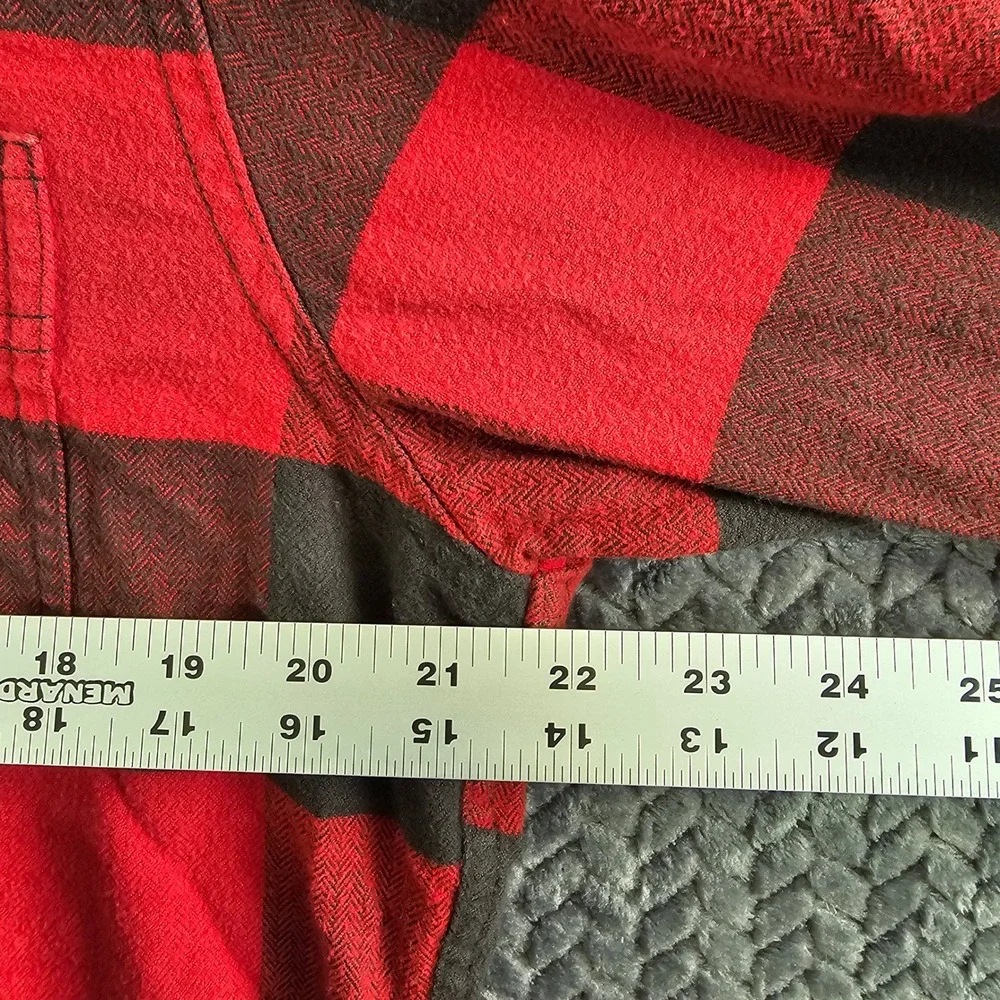 J Crew‎ Classic Red Black Buffalo Plaid Flannel Shirt Men's Medium Cotton
